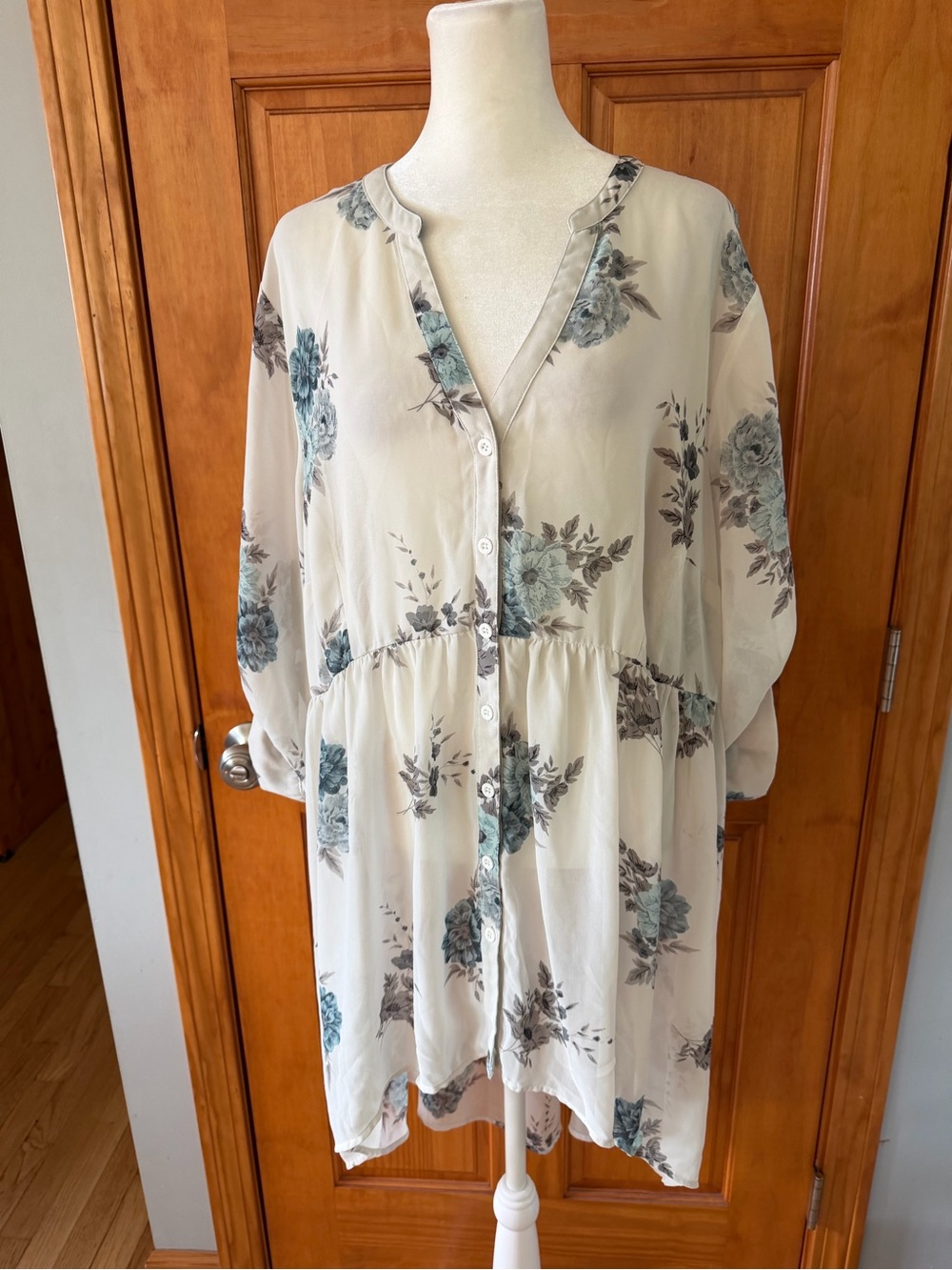 Torrid Floral Button-Front Women’s Tunic Top
